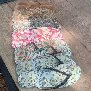 GAP WOMENS SIZE 9 Vintage FLIP FLOPS SIX PAIR LOT